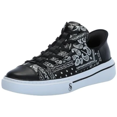 Imagen de Skechers Slip ins X Dogg Snoop One Double G, Zapatillas Hombre, Negro Blanco Bandana Print Leather, 37.5 EU