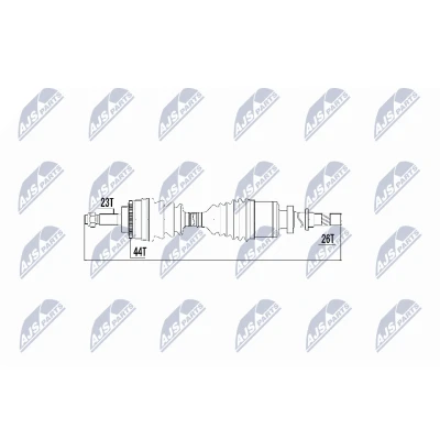 Imagen de NTY NPW RE 018 Árbol de transmisión Eje delantero, derecha Caja cambios manual RENAULT: Kangoo I, CLIO 2, I Express