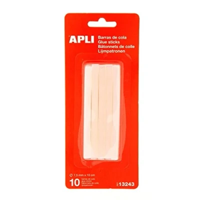 Imagen de APLI 13243 Recambio Barras de Cola Termofusible Ø 7,5 mm X 10 cm Barras, Transparente Uds.