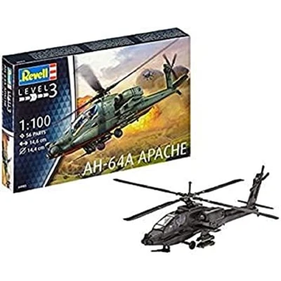 Imagen de Revell AH 64A Apache Maqueta Helicóptero, 10+ Años, Multicolor, 14,6 cm de Largo (RG4985)