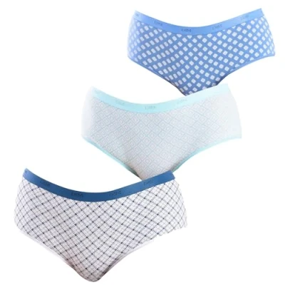 Imagen de Dim Pack 3 Bóxer Les Pockets Couleurs &amp; Motifs X3, Mujer, Lot Geo Blues, M