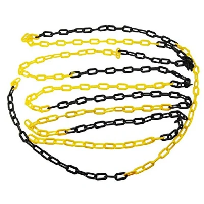 Imagen de TOPWAY Barrera de Cadena Plástico 50 Metros, 6mm x 50m Alta Visibilidad Negra y Amarillo para Advertencia Seguridad Espacio Estacionamiento, Control Multitudes, Tráfico 363085
