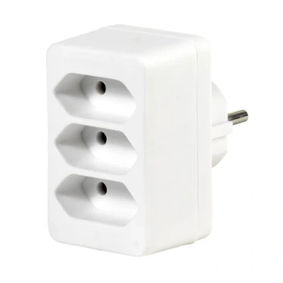 Imagen de Vivanco Adaptador de Enchufe Europeo A3 Color Blanco Euro sin Interruptor 3 enchufes
