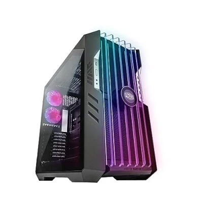 Imagen de Cooler Master HAF 700 EVO Caja PC Full Tower, Admite E ATX, 5 Fans Preinstalados, Soportes de Radiador Giratorios, High Airflow Cooling, Display LCD Real Time, Aspas ARGB Edge Lit