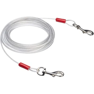 Imagen de Amazon Basics 2590, Cable para Atar Perros (Hasta 40 kg, 7,62 m), Blanco