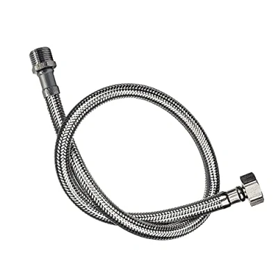 Imagen de DOJA Industrial Latiguillo de Grifo Flexible Hembra/Macho H 1/2&quot; M 10 x 100 35 cm Longitud Manguera para o Ducha Acero Inoxidable Flexo lavabo, grifos, cocina...
