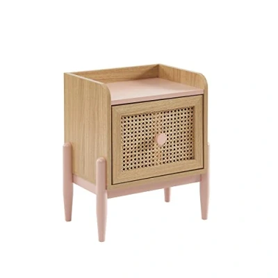 Imagen de BAÏTA PABLO01 Mesita de Noche Infantil, Madera, Rosa, L40cm