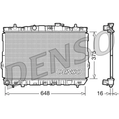 Imagen de DENSO DRM41001 Radiador, refrigeración del motor Aluminio 375 648 16 HYUNDAI: Coupe II, COUPE, Elantra III Hatchback