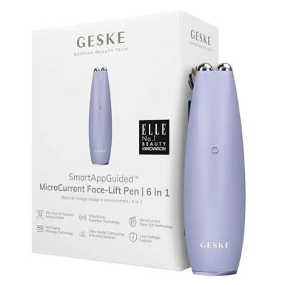 Imagen de GESKE SmartAppGuided™ MicroCurrent Face Lift Pen 6 en 1 Herramientas para cuidado de la Piel Dispositivo antienvejecimiento Lifting facial joven sin arrugas cara