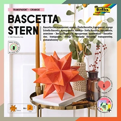 Imagen de Folia Kit para Hacer Estrellas 836/3030 Bascetta, Color Azul, Naranja, 15 x cm