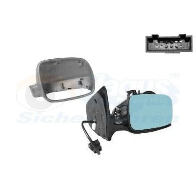 Imagen de espejo retrovisor Van Wezel 5888818 derecha imprimado tintado en azul, completo, convexo, para ajuste elect. espejo, calefactable, caja pequeña