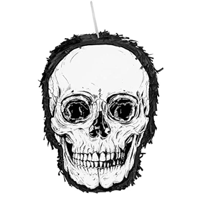 Imagen de Boland 74121 Piñata Calavera, tamaño 25 x 35 cm, decoración colgante, Día de los Muertos, para Halloween, fiesta temática, cumpleaños y carnaval