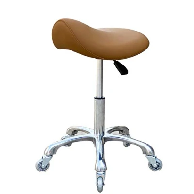 Imagen de FRNIAMC Taburete de Silla Profesional con Ruedas ergonómicas giratorias y Regulable en Altura para clínica, Dentista, salón Belleza, Tatuaje, Oficina (Camel)