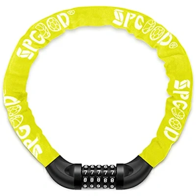 Imagen de SPGOOD Candado de Bicicleta antirrobo (14 Colores) combinación 5 dígitos Candado,Utilizado para Bicicletas, Motocicletas, Puertas(Amarillo)