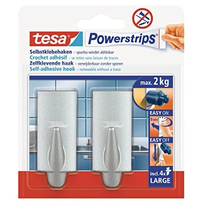 Imagen de tesa Powerstrips Hooks Large TREND Chrome