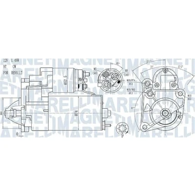 Imagen de MAGNETI MARELLI 063720784010 Motor de arranque 12 1,4 9 RENAULT: CLIO 2, Kangoo I, 1, SUZUKI: Samurai SUV