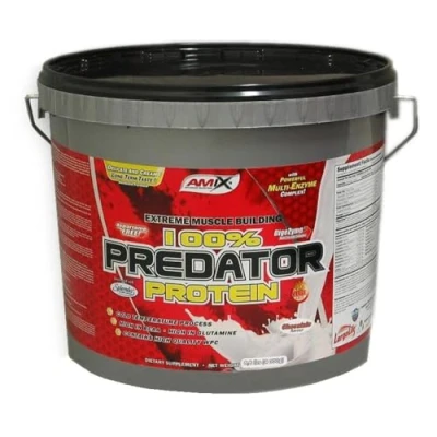 Imagen de AMIX, Proteínas para Aumentar Masa Muscular con Sabor Chocolate, Predator en Formato Bote de 4 Kg, Ayuda al Crecimiento Muscular, Libre Aspartamo, Ideal Batidos