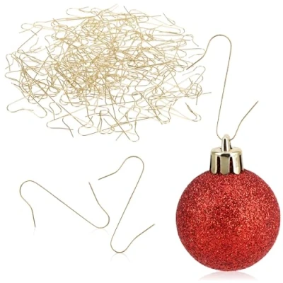 Imagen de com four® Ganchos 150x para Decoraciones de árboles Navidad Dobles Colgantes Decorativos