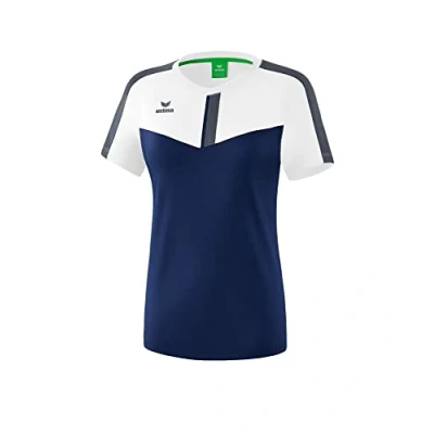 Imagen de ERIMA Squad Funktion T Shirt, Women&#039;s, Blanco/New Navy/Slate Grey, 44