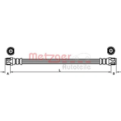 Imagen de METZGER 4110224 Latiguillos de Freno 192 PEUGEOT: 207 Hatchback, SW, CITROËN: C4 II Cactus, C3 Aircross 2