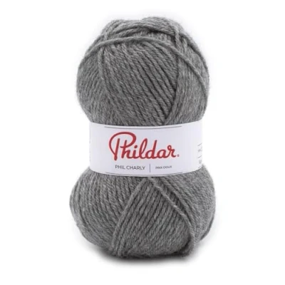 Imagen de Phildar Charly Ovillo de Lana y Punto Color Gris Franela 100% acrílico