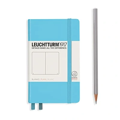 Imagen de LEUCHTTURM1917 357478 Libreta de notas Pocket (A6) tapas duras, 187 páginas numeradas, ice blue, lisa
