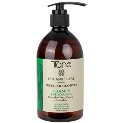 Imagen de Tahe Organic Care Champú Antipolución Micellar con Aloe Vera, Menta y Caléndula para una limpieza profunda, 500 ml