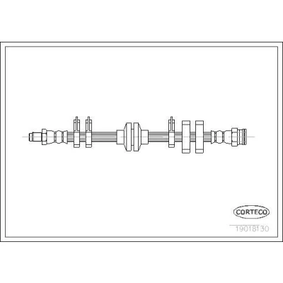 Imagen de CORTECO 19018130 Latiguillos de Freno Eje delantero 360 FIAT: Tipo Hatchback, Tempra Berlina