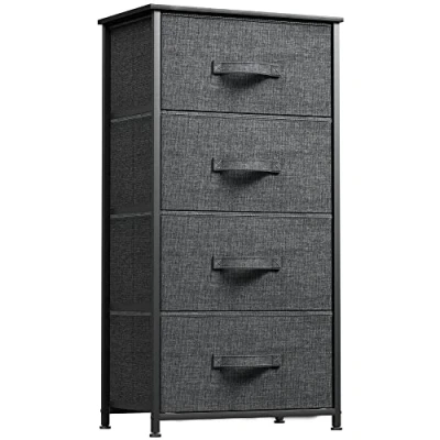 Imagen de YITAHOME Cómoda de Tela con 4 Cajones,Cajones Parte Superior Madera,Unidad Almacenamiento para Sala Estar, Dormitorio, habitación Infantil, Gris
