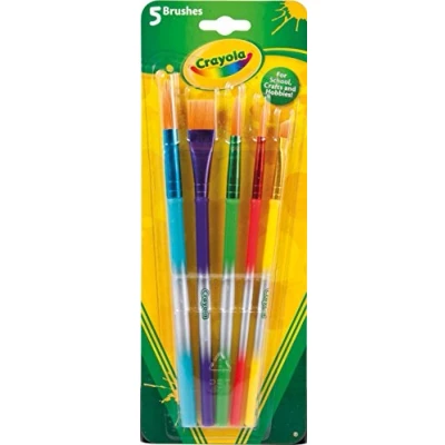 Imagen de Crayola 5 Pinceles de Varios Tamaños, Cerdas Suaves, para Cada Proyecto Creativo, la Escuela y el Ocio, 3007 Multicolor