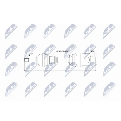 Imagen de NTY NPW FR 014 Árbol de transmisión Eje delantero, derecha FORD: MONDEO 3, 3 Stufenheck