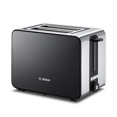 Imagen de Tostadora Bosch TAT7203, 1050W, 2 Rebanadas, 6 Posiciones, Descongelación, Negro