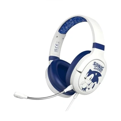 Imagen de OTL Technologies Sega Classic Sonic The Hedgehog Pro G1 Auriculares para Juegos, Color Blanco