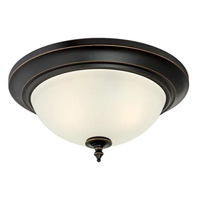 Imagen de 63048 Lámpara de techo 33 cm para interiores, acabado en bronce ámbar con cristal esmerilado