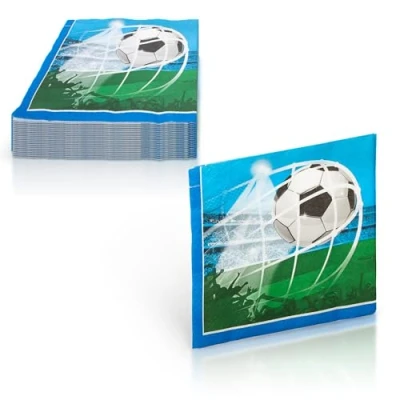 Imagen de Procos Servilletas de Papel FSC con balón fútbol Soccer Fans Party (33 x 33 cm, Doble Vela), 20 Unidades, Multicolor (93747)
