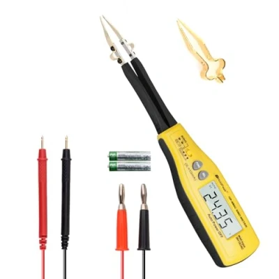 Imagen de Holdpeak Smart SMD Pinzas Portátil HP 990C, 6000 Recuentos Capacitancia de Resistencia Mano Medidor Clip, LCR/Medidor ESR Escaneo Automático (Batería Incluida)
