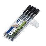 Imagen de STAEDTLER Lumocolor 31 9WP4GS Rotuladores Permanentes de Color Negro, Estuche con 4 Unidades Distinto Grosor