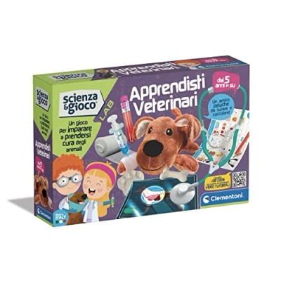 Imagen de Clementoni Lab Aprendices Kit experimentos de Ciencia, Juego científico niños 5 años +, Laboratorio Veterinario, versión en Italiano, Fabricado Italia, Multicolor, Mediano, 19267