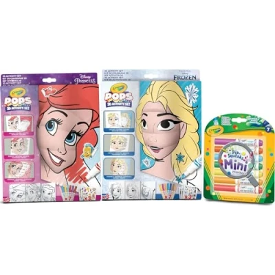 Imagen de CRAYOLA POPS Set Attività 3D per Colorare e Creare disegni tridimensionali, tema Disney, Creativa Regalo Bambini, da 6 años, 7606