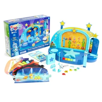 Imagen de Learning Resources HM96095UK Plataforma mágica de Concierto del número 5 Numberblock, Juguetes niñas 3 años, Juego Lujo con Figura incluida, Multicolor (HM96095UK)