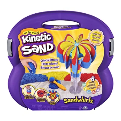 Imagen de Kinetic Sand, Sandwhirlz Playset with 3 Colours of (907g) and Over 10 Tools, for Kids Aged Up