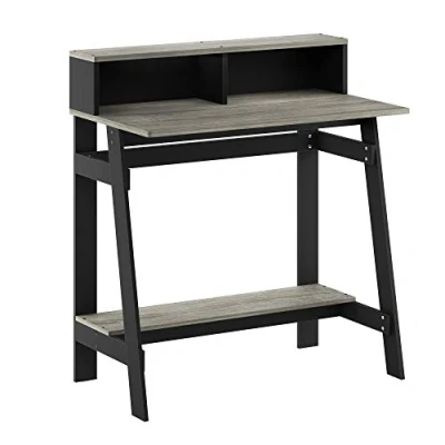 Imagen de Furinno Simplistic Escritorio, Negro/Roble Gris, 31.5 x 35.5 Inches