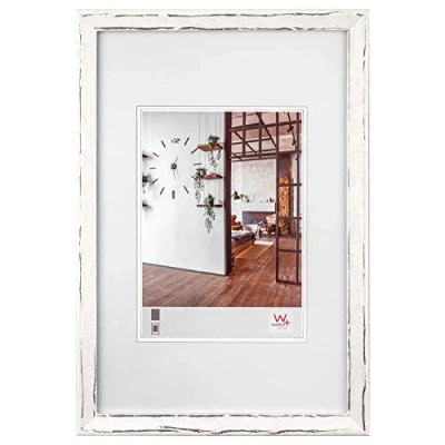 Imagen de walther design Metrópolis Marco de Fotos, Madera, Blanco Plata, 13 x 18 cm
