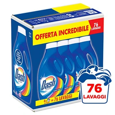 Imagen de Dash Detergente líquido para lavadora, formato conveniencia, 76 lavados, 4 paquetes de 19 4389 g