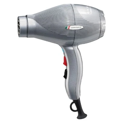 Imagen de GAMMAPIU&#039; Secador de Pelo Profesional E T.C. Light, 3 Temperaturas, Ligero, Silencioso, Generador Iones, 430 g, Rejilla Recubierta Turmalina, W 1800 2100 (Enchufe ITALIA, Plata)