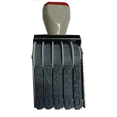 Imagen de ZENG 5 Digits Sello de numeración Ajustable,Oficina Bandas 7mm x 5mm Caucho 0 9 Números Sello,Tamaño impresión 7 35 mm negro