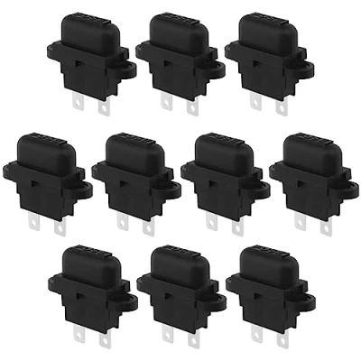 Imagen de eMagTech 10 portafusibles de hoja estándar con cubiertas 250 V 50 A, protección contra cortocircuitos y sobrecarga para automóviles, SUV, camiones, barcos, motocicletas, aplicaciones CC
