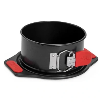 Imagen de Woll Bakeware Molde desmontable de 14 cm diámetro, con base antigoteo, bloqueo rápido y asas silicona resistentes al calor hasta 230 C, sin PFAS, revestimiento antiadherente dos capas