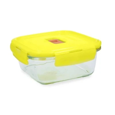 Imagen de Luminarc Pure Box Holy Recipiente Cuadrado Hermético Vidrio 18x18x7,3cm 122cl Bicolor