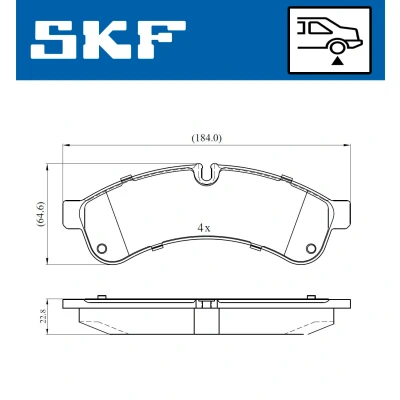 Imagen de SKF VKBP 90534 Juego de pastillas freno preparado para indicador desgaste